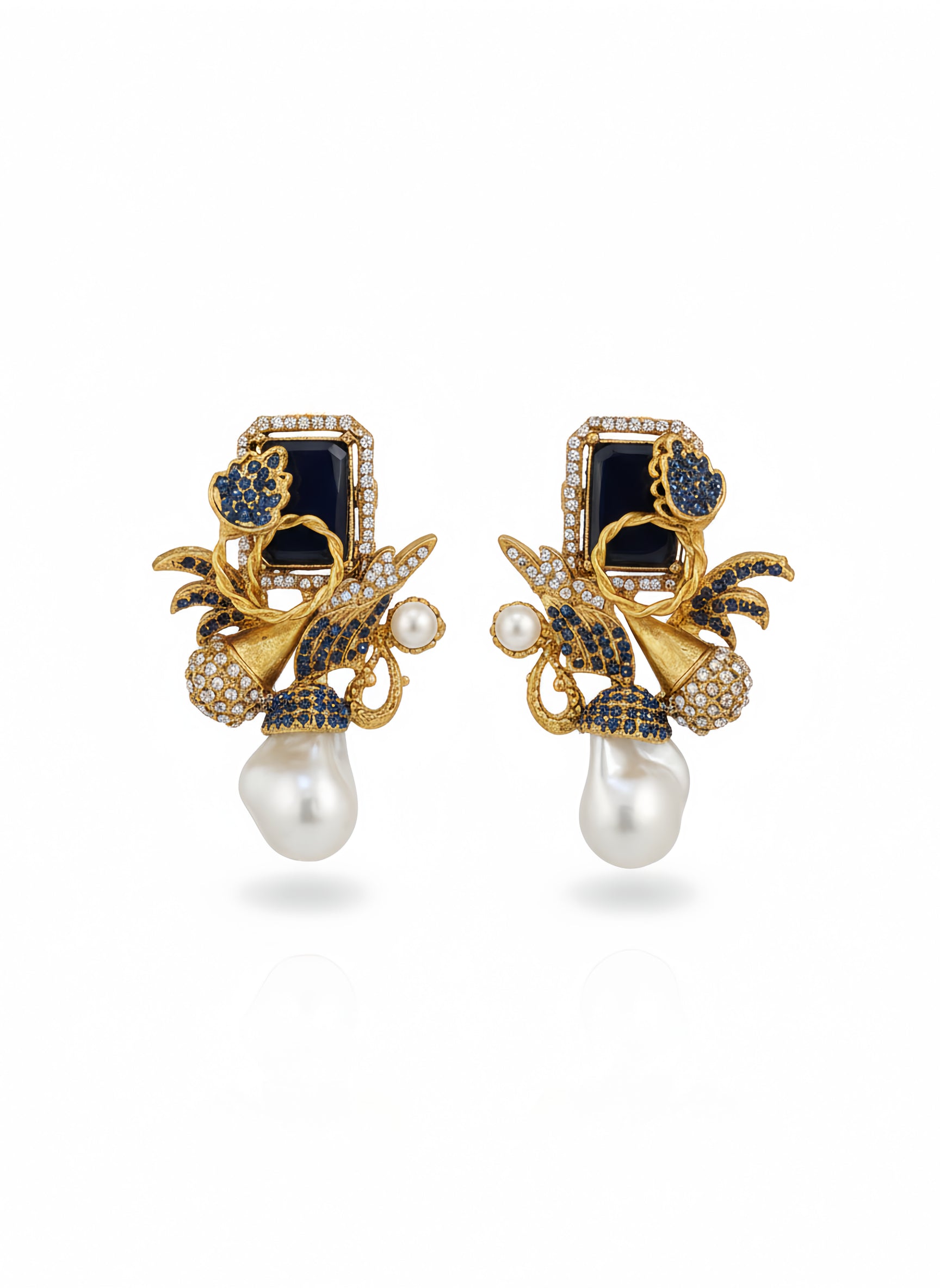 Enchanted Flora Pearl Earrings - Black | AA1202