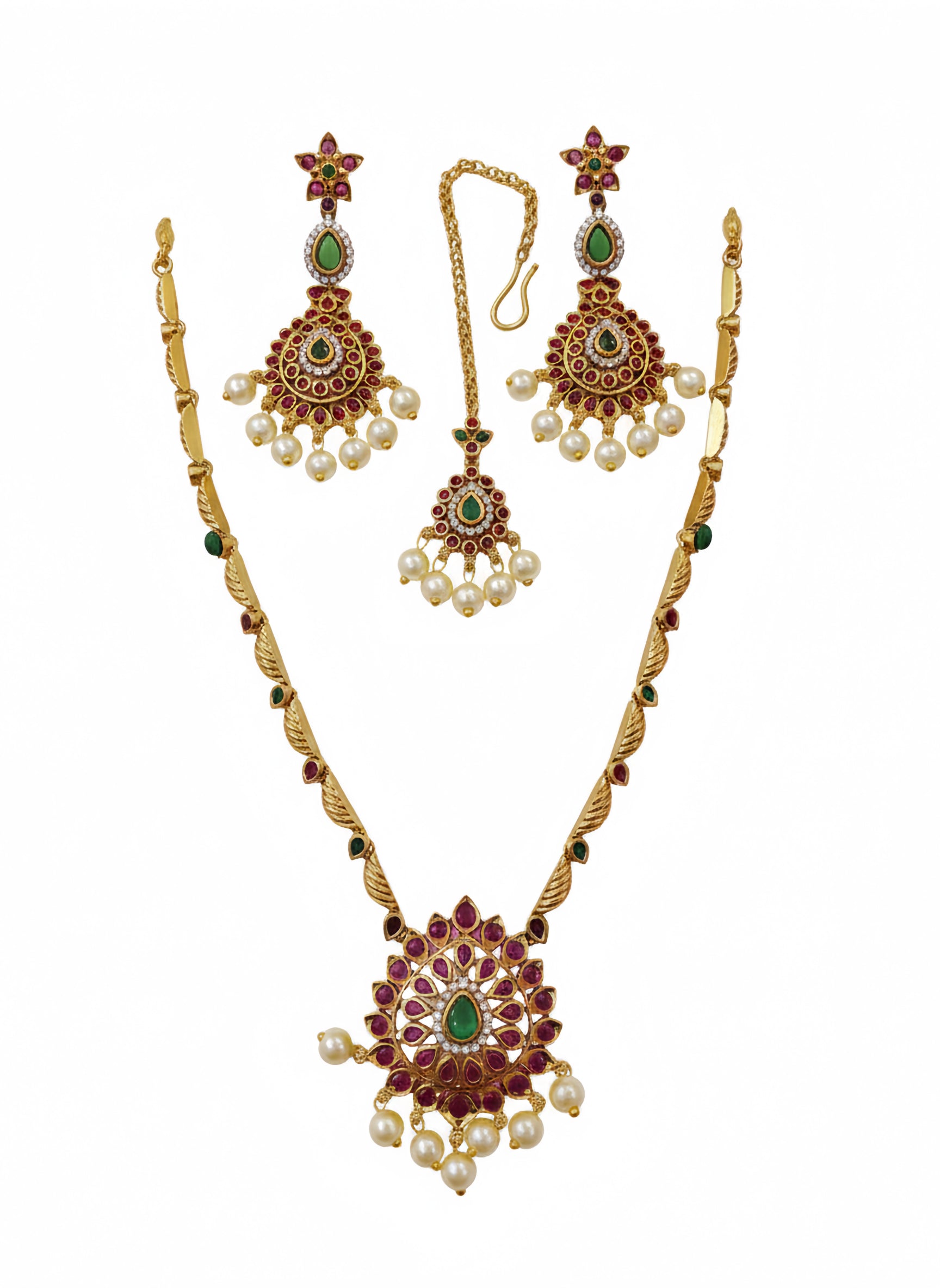 Majestic Emerald & Ruby Floral Set | AA1104