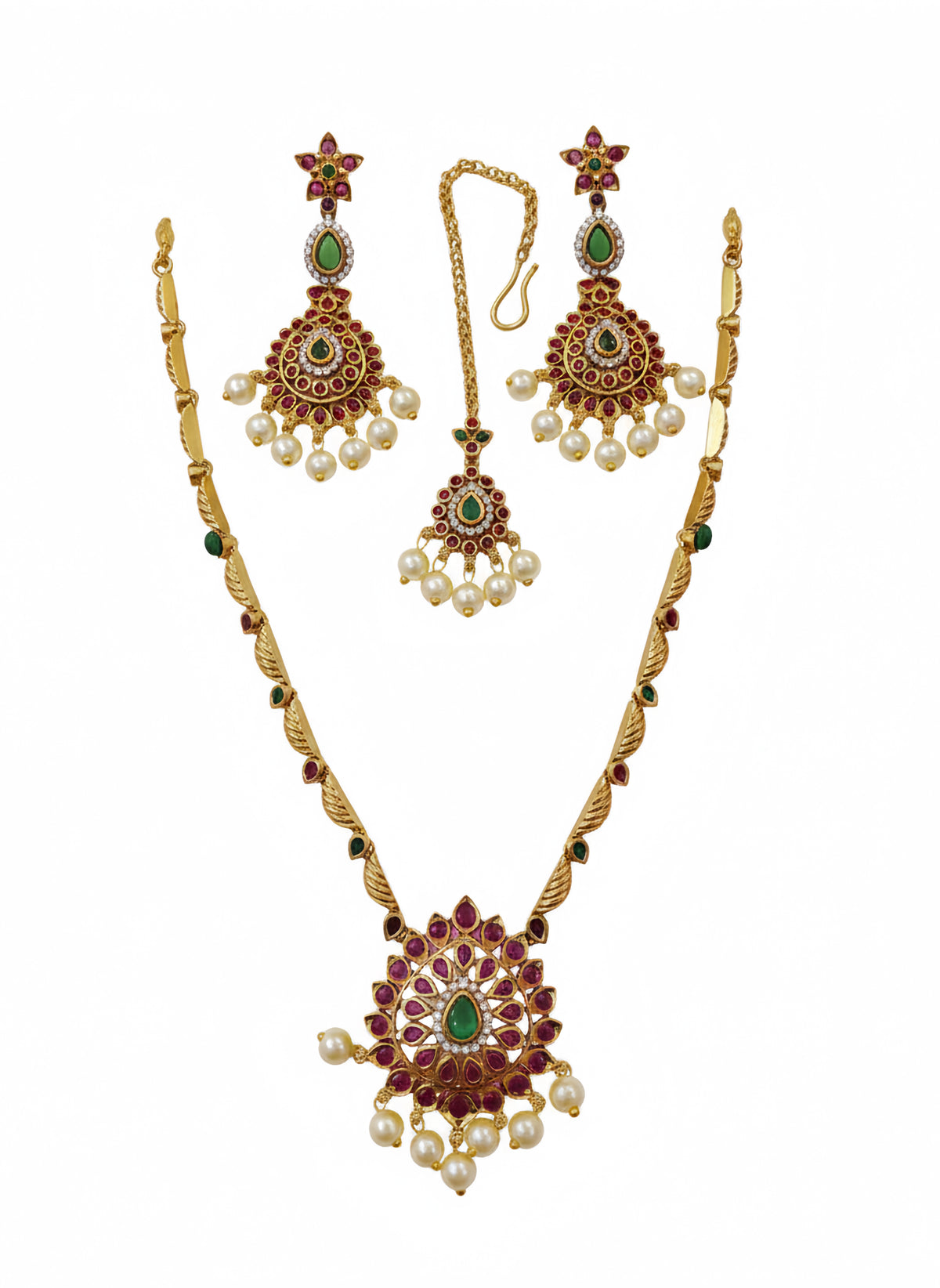 Majestic Emerald & Ruby Floral Set | AA1104