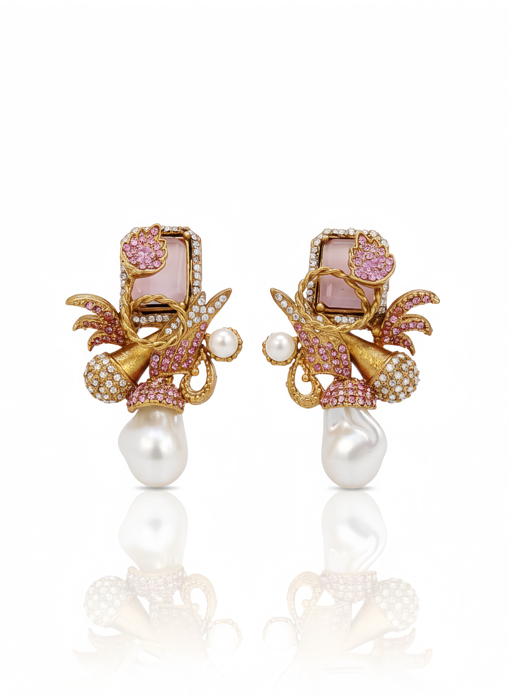 Enchanted Flora Pearl Earrings - Pink | AA1201