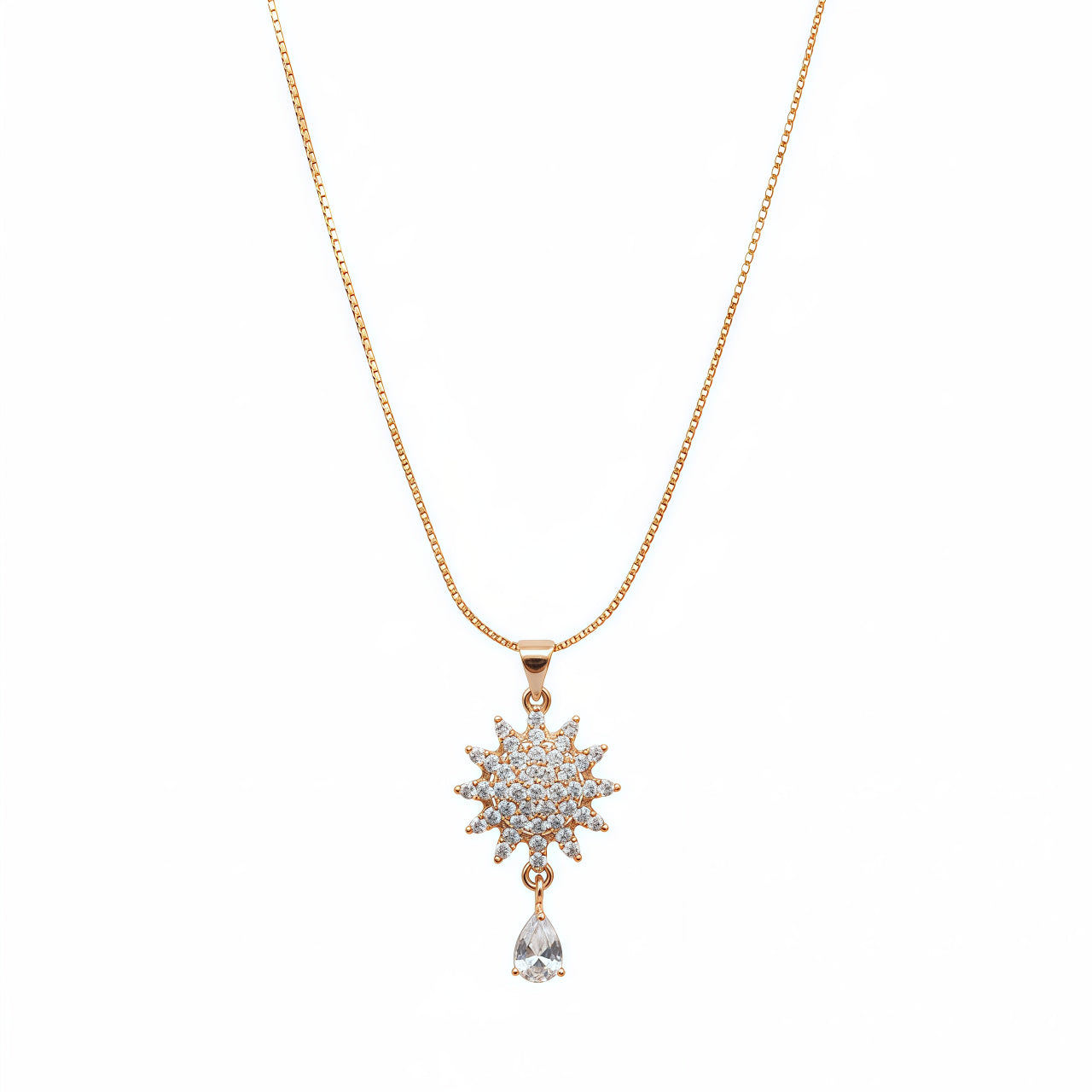 Radiant Starburst Crystal Pendant - Gold | AA1305