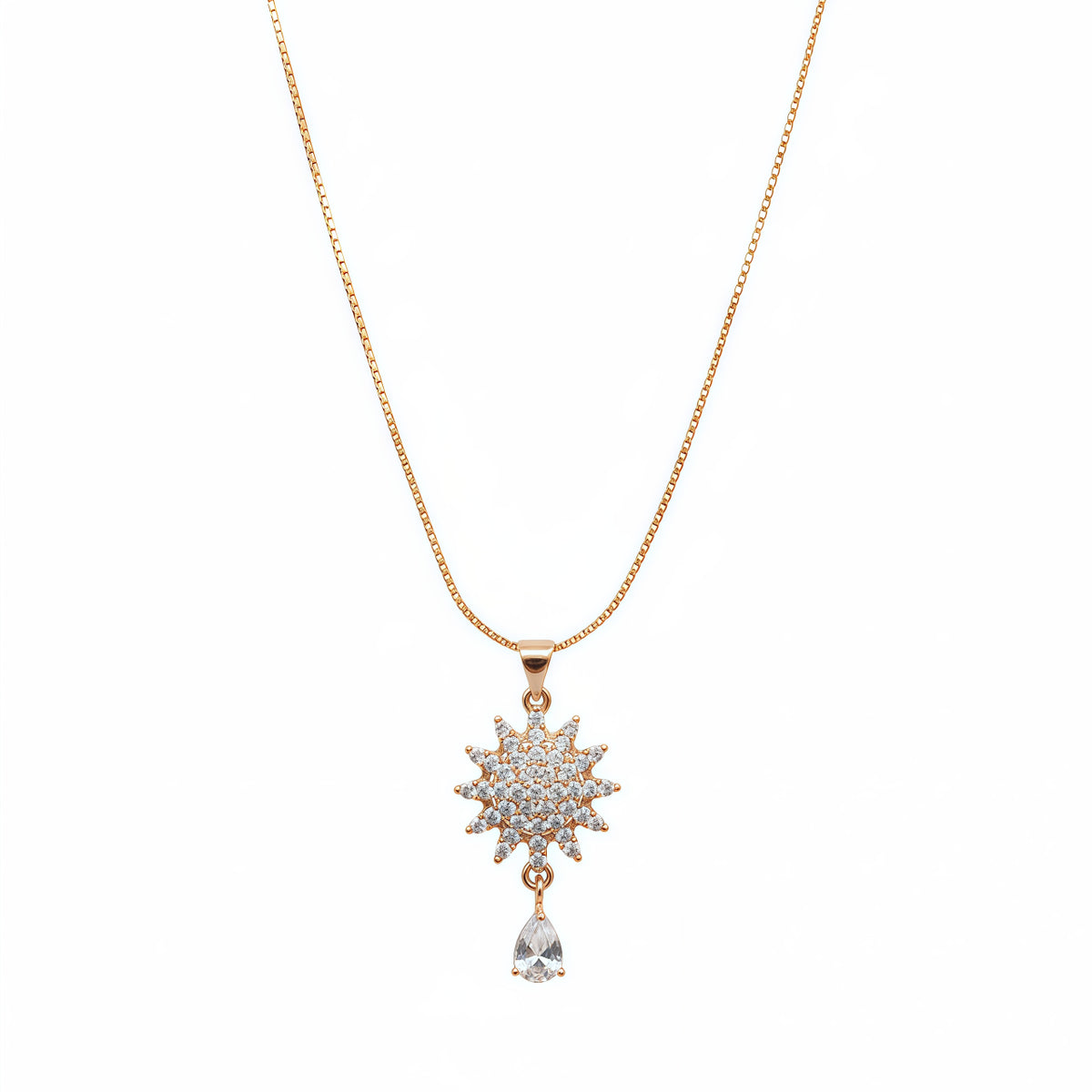 Radiant Starburst Crystal Pendant - Gold | AA1305