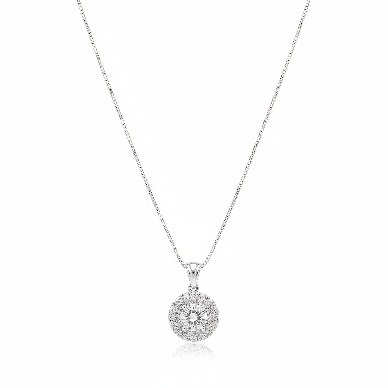 Radiant Halo Crystal Pendant - Silver | AA1303