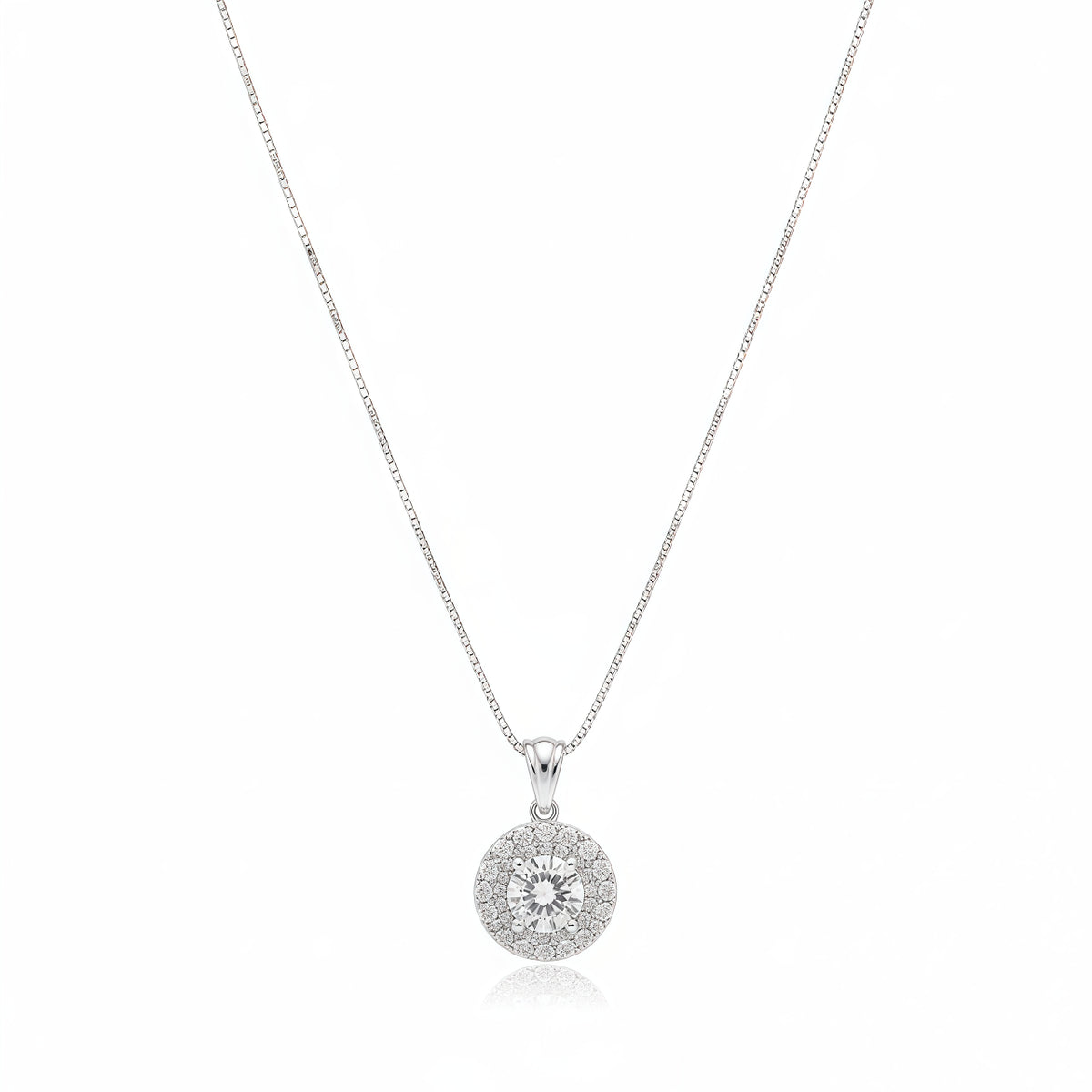Radiant Halo Crystal Pendant - Silver | AA1303