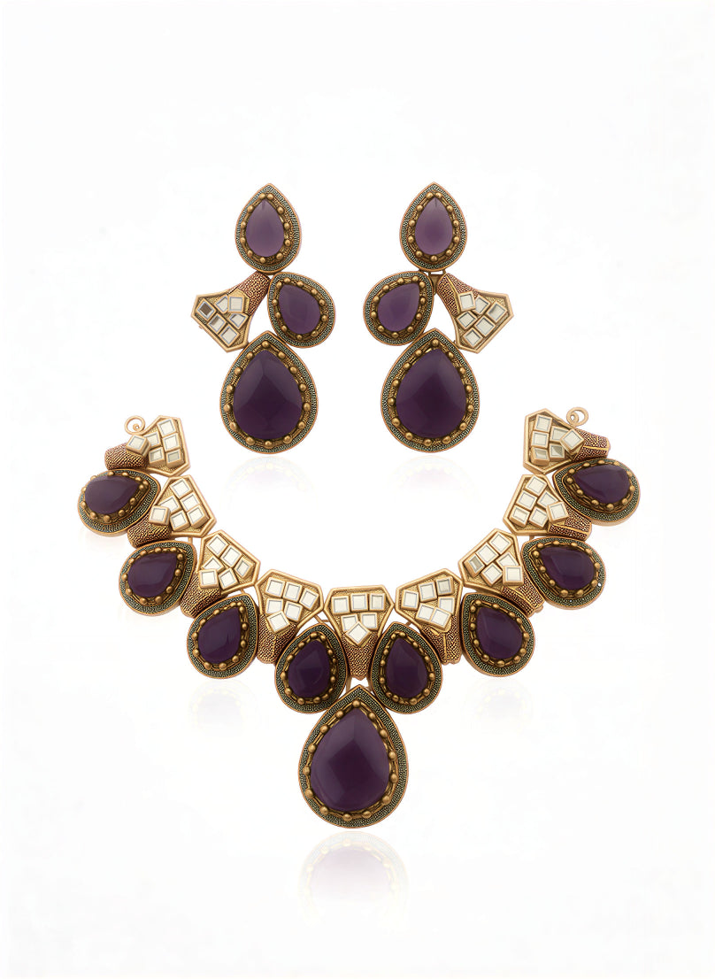 Royal Plum Statement Set - Purple | AA1102
